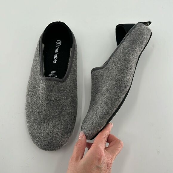 Mahabis Classic Wool Lined Gray Indoor/Outdoor Slipper - Picture 2 of 7